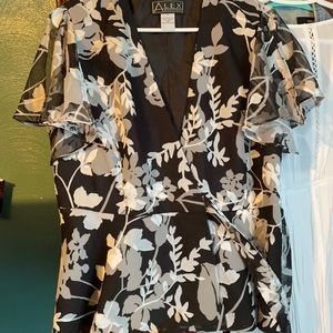 Black and White Floral Top